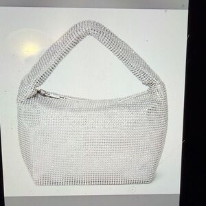 A new Day Crystal Mesh Shoulder Bag in Silver